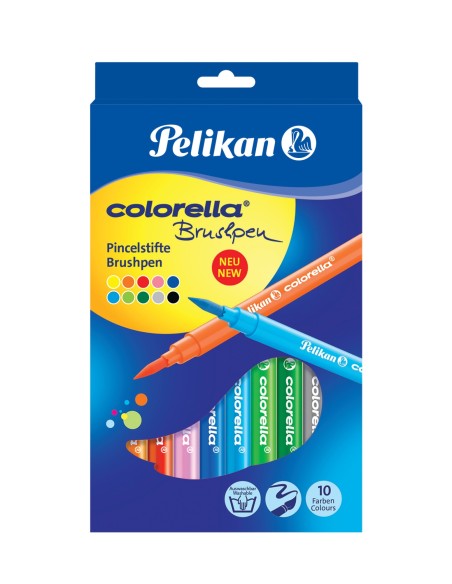 Colorella Brushpen rotulador de punta fina Multicolor 10 pieza(s)