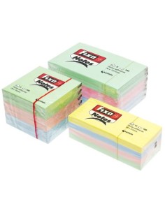 PACK 6 BLOC NOTAS ADHESIVAS 76X76MM FIXO PASTEL