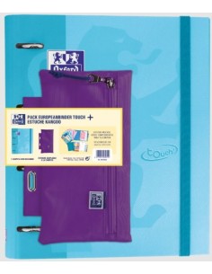 C 10 pack carpebloc touch a4 4 anillas 35mm recambio 5 colores pastel estuche acoplable a la carpeta