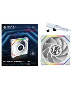 UNI FAN SL Wireless LCD 120 Reverse Blade Carcasa del ordenador Ventilador 12 cm Blanco 1 pieza(s)