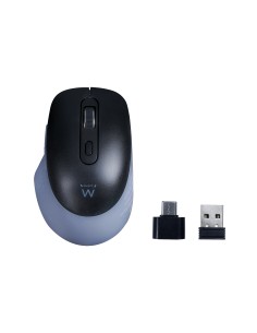 Ratón óptico inalámbrico con conectividad multidispositivo, clics silenciosos y adaptador tipo C