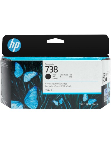 738 130-ml Black DesignJet Ink Cartridge cartucho de tinta 1 pieza(s) Original Rendimiento estándar Negro
