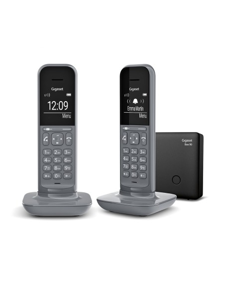 CL390 Duo Teléfono DECT/analógico Identificador de llamadas Gris
