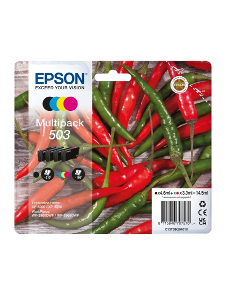 503 cartucho de tinta 4 pieza(s) Original Rendimiento estándar Negro, Cian, Magenta, Amarillo