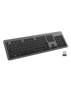 EW3296 teclado Universal RF inalámbrica + USB QWERTY Español Negro, Gris