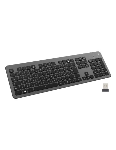 EW3296 teclado Universal RF inalámbrica + USB QWERTY Español Negro, Gris EW3296 teclado Universal RF inalámbrica + USB QWERTY Español Negro, Gris