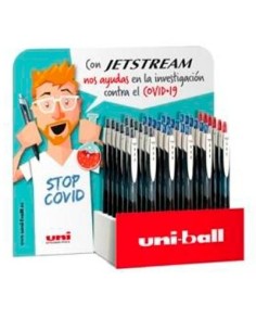 UNIBALL EXPOSITOR ROLLERBALL JETSTREAM SPORT SXN-150 RETRÁCTIL ROJO-NEGRO-AZUL -36U-