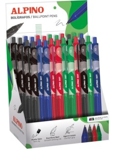 Exp 24 boligrafo retractil alpino dot punta 10mm tinta color azul