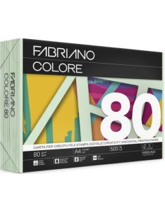 PAQUETE A4 500H 80G FABRIANO COLORE VERDE CLARO