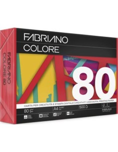 PAQUETE A4 500H 80G FABRIANO COLORE ROJO INTENSO