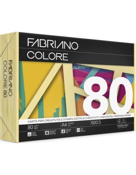 PAQUETE A4 500H 80G FABRIANO COLORE PLATANO BANANA