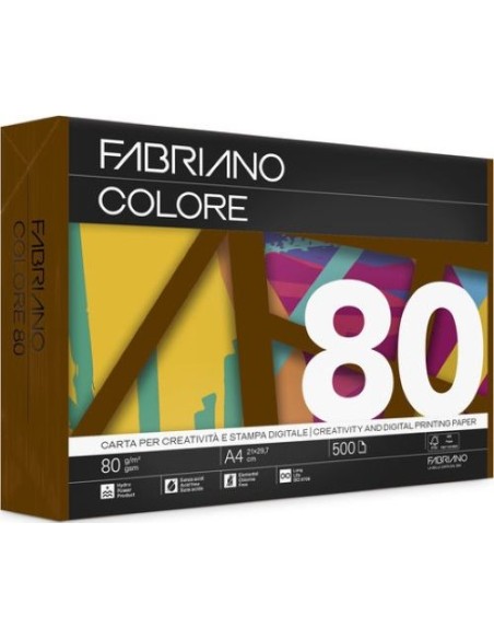 PAQUETE A4 500H 80G FABRIANO COLORE MARRON
