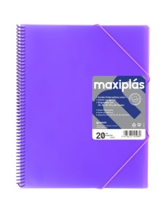 CARPETAS A4 20 FUNDAS A4 ESPIRAL MAXIPLAS VIOLETA