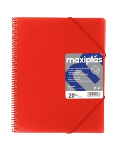 CARPETAS A4 20 FUNDAS A4 ESPIRAL MAXIPLAS ROJO