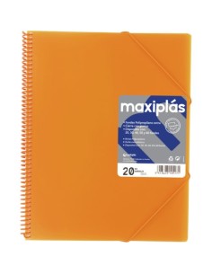 CARPETAS A4 20 FUNDAS A4 ESPIRAL MAXIPLAS NARANJA
