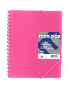 CARPETAS A4 20 FUNDAS A4 ESPIRAL MAXIPLAS FUCSIA