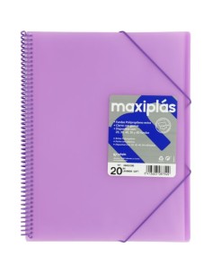 CARPETAS A4 20 FUNDAS A4 ESPIRAL MAXIPLAS LAVANDA SOFT