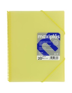 CARPETAS A4 30 FUNDAS A4 ESPIRAL MAXIPLAS AMARILLO SOFT