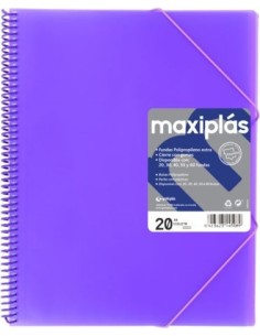 CARPETAS A4 40 FUNDAS A4 ESPIRAL MAXIPLAS VIOLETA