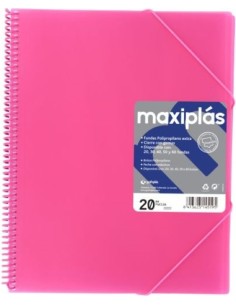 CARPETAS A4 40 FUNDAS A4 ESPIRAL MAXIPLAS FUCSIA