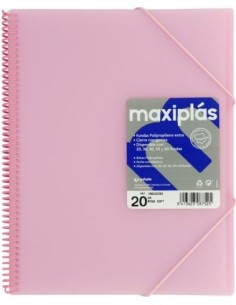 CARPETAS A4 40 FUNDAS A4 ESPIRAL MAXIPLAS ROSA SOFT