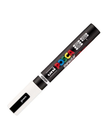 Marcador uni posca brush punta 1 4mm pc 5br color blanco