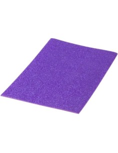 Pack 10 laminas goma eva purpurina biodegradable lila 40x60 cm