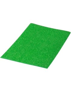 Pack 10 laminas goma eva purpurina biodegradable verde 40x60 cm