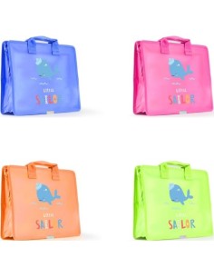 PACK 4 MALETINES CREMALLERA A4 PERSONALIZABLES LITTLE SAILO