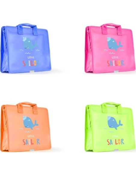 PACK 4 MALETINES CREMALLERA A4 PERSONALIZABLES LITTLE SAILO