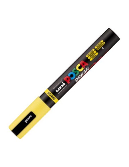 MARCADOR UNI POSCA BRUSH PUNTA 1 4MM PC 5BR COLOR AMARILLO