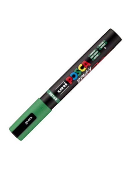 MARCADOR UNI POSCA BRUSH PUNTA 1 4MM PC 5BR COLOR VERDE