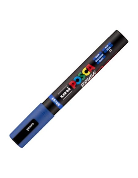 MARCADOR UNI POSCA BRUSH PUNTA 1 4MM PC 5BR COLOR AZUL