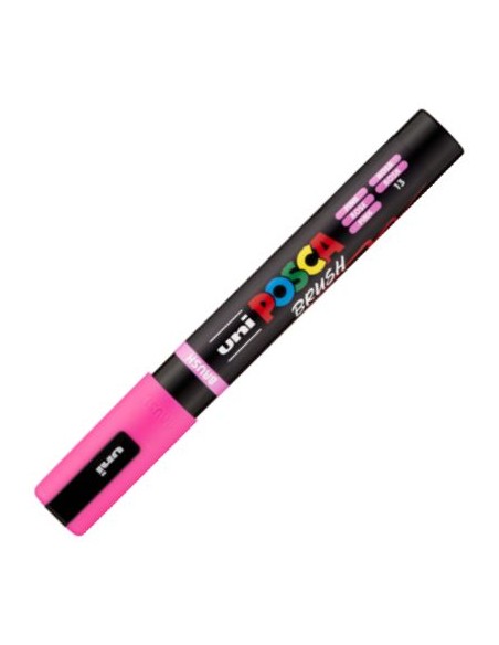MARCADOR UNI POSCA BRUSH PUNTA 1 4MM PC 5BR COLOR ROSA