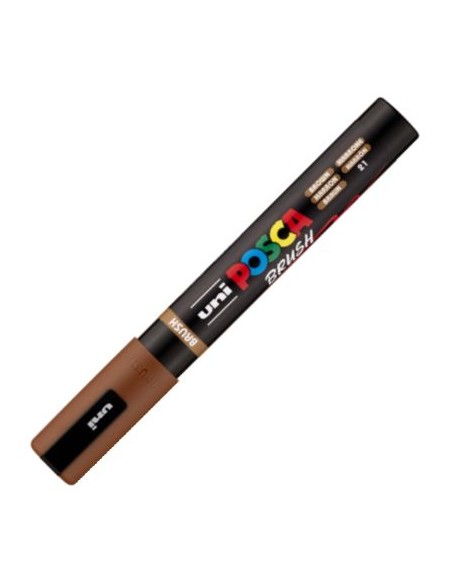 MARCADOR UNI POSCA BRUSH PUNTA 1 4MM PC 5BR COLOR MARRON