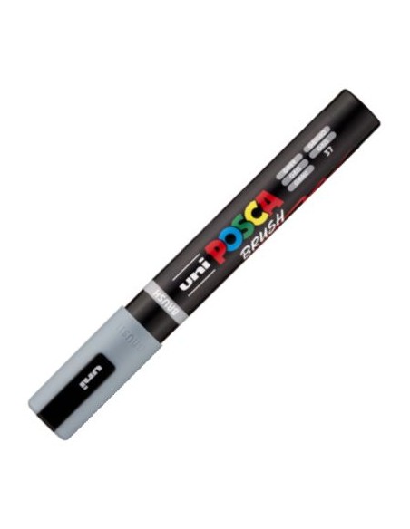 MARCADOR UNI POSCA BRUSH PUNTA 1 4MM PC 5BR COLOR GRIS