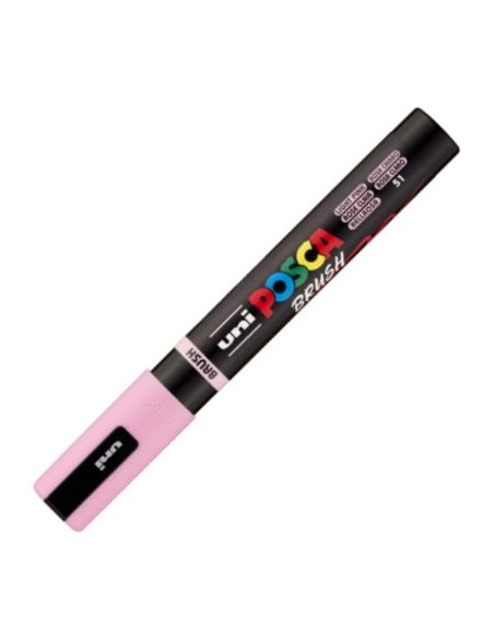 Marcador uni posca brush punta 1 4mm pc 5br color rosa claro