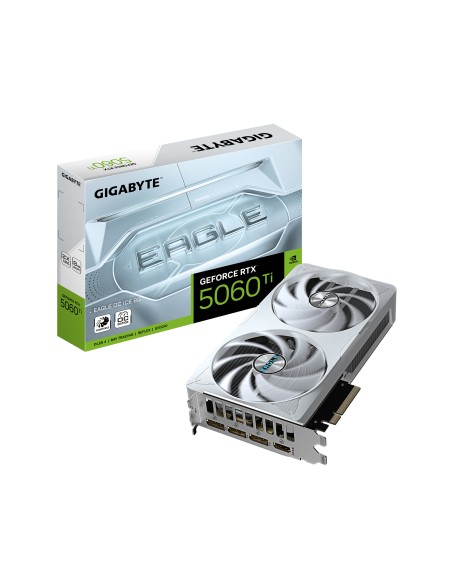 GeForce RTX 5060 Ti EAGLE OC ICE 8G Tarjeta Gráfica  8 GB GDDR7, 128 bits, PCI-E 5.0, 2617 MHz Frecuencia del núcleo, 3 x Displ