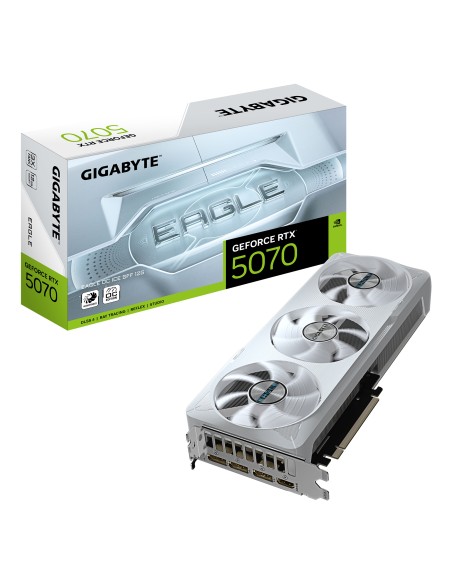 GeForce RTX 5070 EAGLE OC ICE SFF 12G Tarjeta Gráfica - 12GB GDDR7, 192 bits, PCI-E 5.0, 2587 MHz Core Clock, 3 x DP 2.1a, 1 x H