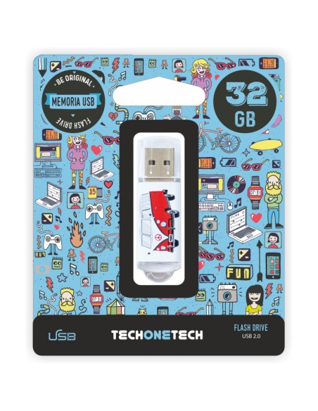 TEC4004-32 unidad flash USB 32 GB USB tipo A 2.0 Multicolor