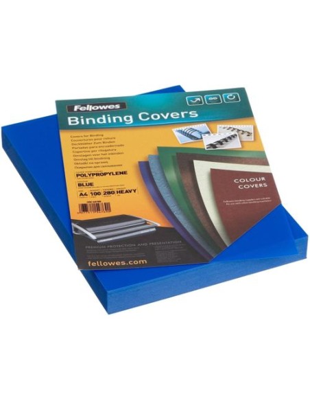 Caja 100 tapas encuadernacion a4 polipropileno 300 micras color azul
