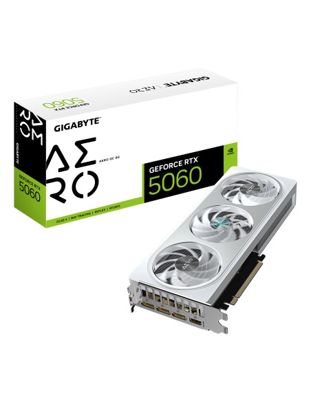 GeForce RTX 5060 AERO OC 8G Tarjeta Gráfica - 8GB GDDR7, 128bit, PCI-E 5.0, 2595 MHz Frecuencia del núcleo, 3 x DisplayPort, 1 x