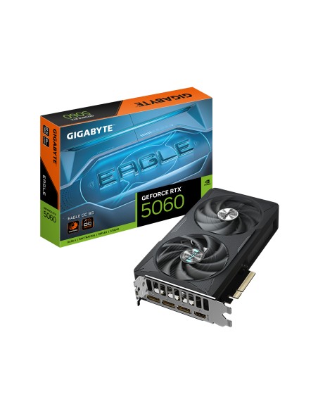 GeForce RTX 5060 EAGLE OC 8G Tarjeta Gráfica - 8GB GDDR7, 128bit, PCI-E 5.0, 2550 MHz Frecuencia del núcleo, 3 x DisplayPort, 1 