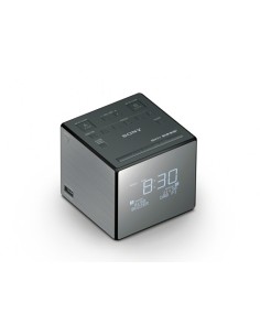 XDRC1DBP radio Reloj Negro, Plata