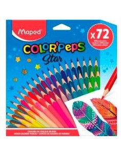 MAPED LÁPICES DE COLORES COLOR´PEPS STAR SURTIDOS EN ESTUCHE DE 72 - Pack de 12 unidades - 832072