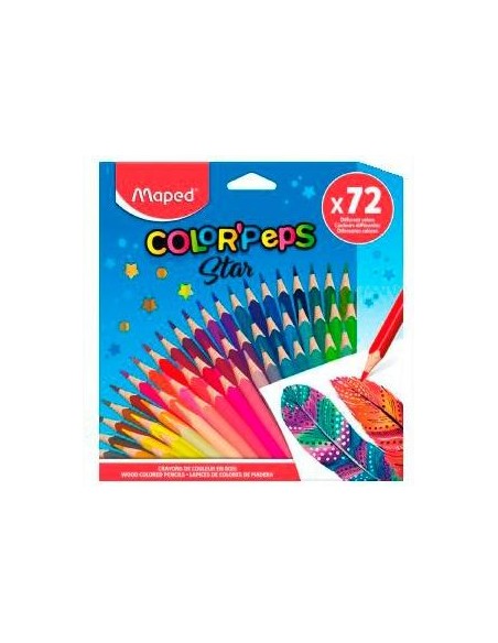 MAPED LÁPICES DE COLORES COLOR´PEPS STAR SURTIDOS EN ESTUCHE DE 72 - Pack de 12 unidades - 832072
