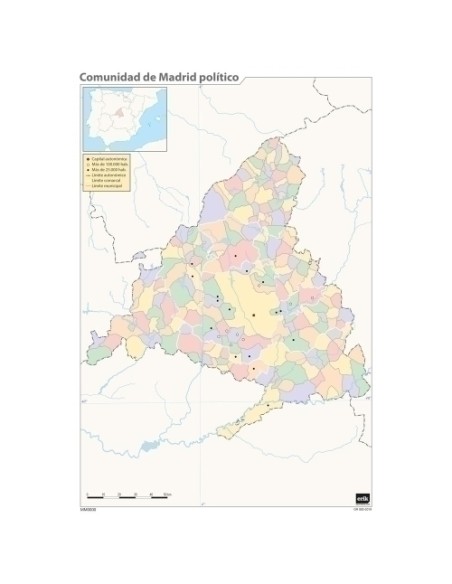 MAPA MUDO ERIK COLOR POLITICO COM. MADRI - Pack de 50 unidades
