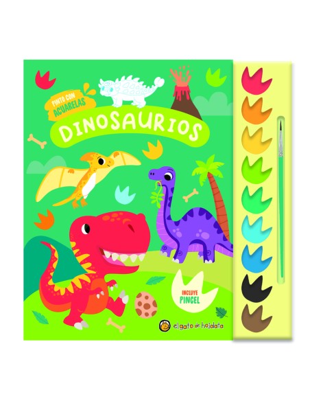 Dinosaurios Pinto con acuarelas 9 acuarelas1 pincel