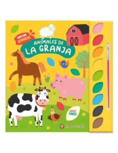 Animales de granja Pinto con acuarelas 9 acuarelas1 pincel