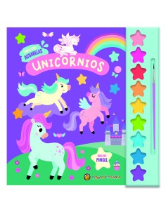 Unicornios Pinto con acuarelas 9 acuarelas1 pincel